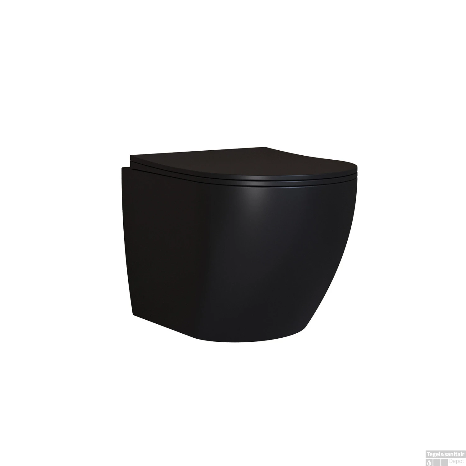 Mudo Wandcloset | Randloos | Mat Zwart (inclusief Zitting) 3 Mudo Wandcloset | Randloos | Mat Zwart (inclusief Zitting)