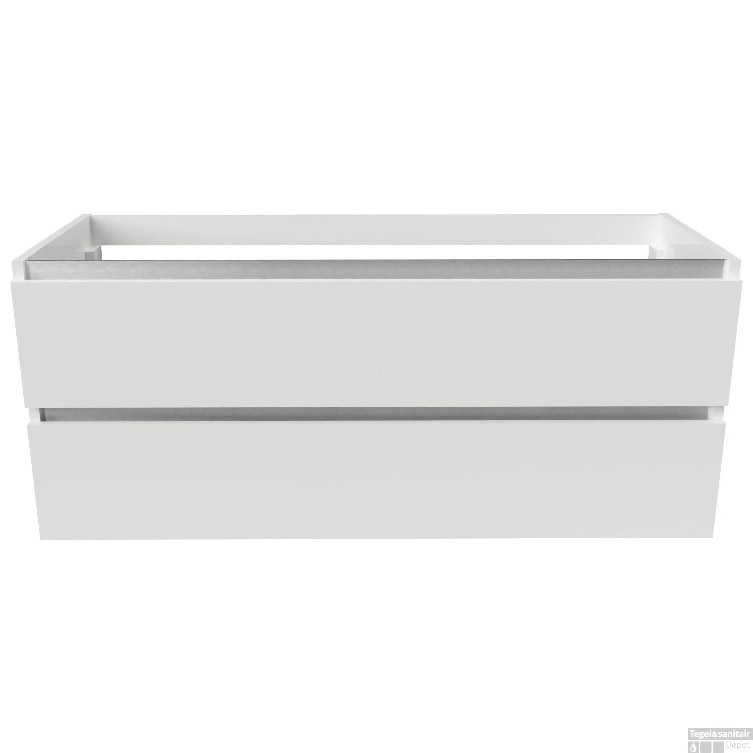 Onderkast Arcqua Luna Badmeubel 120 Cm Greeploos Excl. Wastafelblad MDF Hoogglans Wit 4 Onderkast Arcqua Luna Badmeubel 120 Cm Greeploos Excl. Wastafelblad MDF Hoogglans Wit - Afbeelding 2