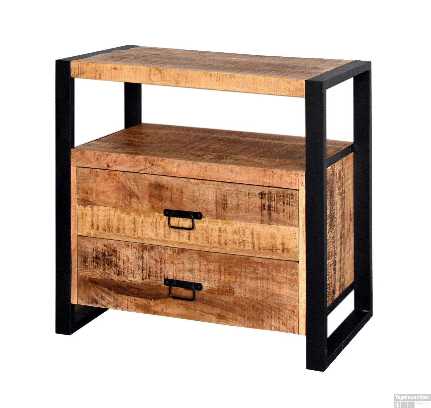 Onderkast Boss & Wessing Mango Wood 80x45x81cm Met Mat Zwart Metaal 4 Onderkast Boss & Wessing Mango Wood 80x45x81cm Met Mat Zwart Metaal - Afbeelding 2