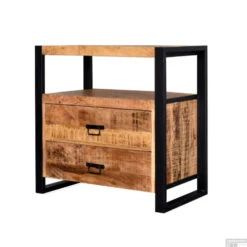 Onderkast Boss & Wessing Mango Wood 60x45x80 Cm Met Mat Zwart Metaal -Geberiter Meubels Geschaft onderkast bws mango wood 60x45x80 cm detail2