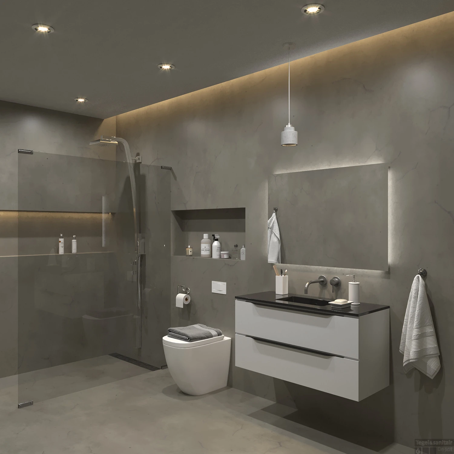 Badkamermeubelset Gliss Design Hera Mat Zwart 120cm 2 Laden Mat Wit (Keuze Wastafel) 6 Badkamermeubelset Gliss Design Hera Mat Zwart 120cm 2 Laden Mat Wit (Keuze Wastafel) - Afbeelding 4