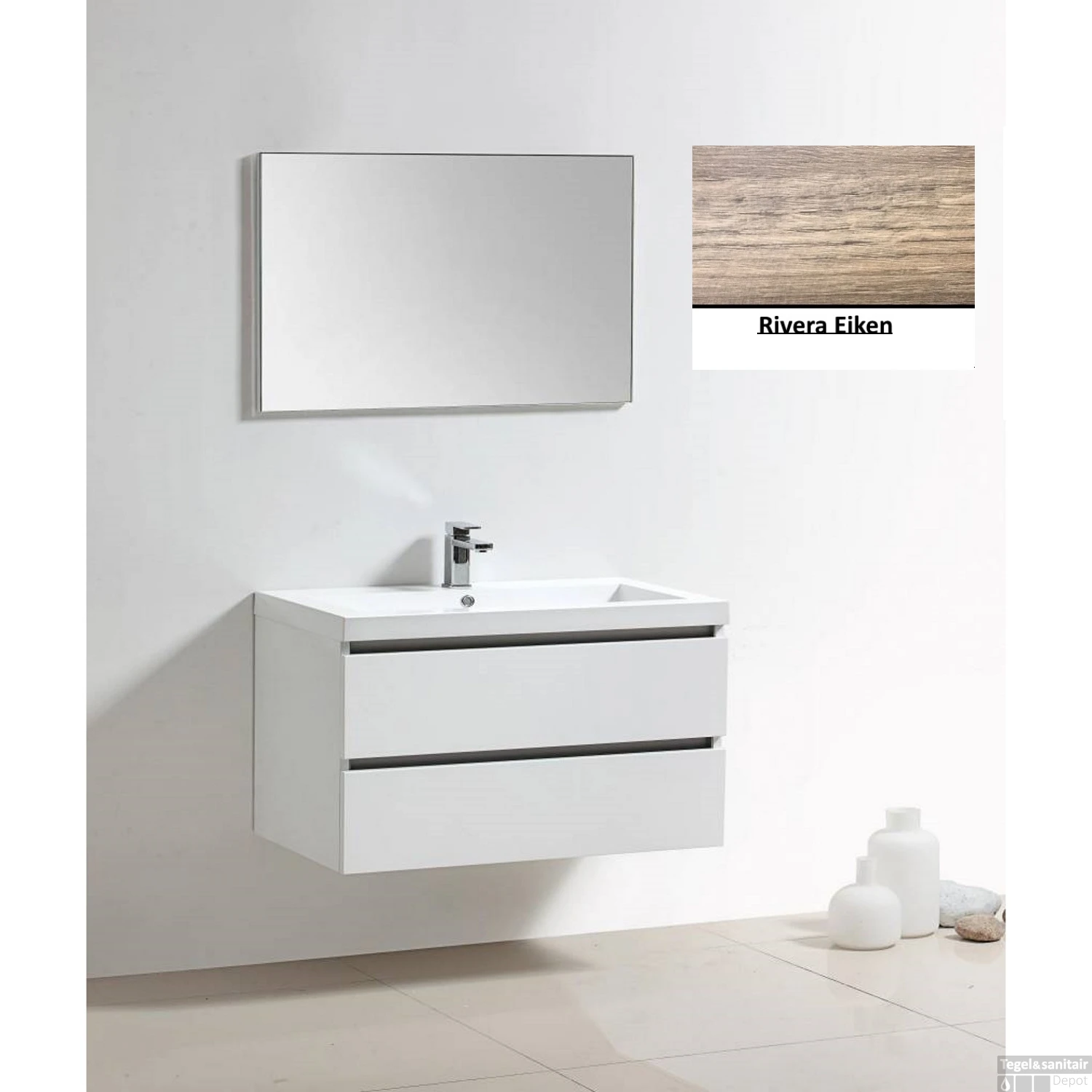 Badkamermeubelset Sanilux Trendline 100x47x50 Cm 1 Kraangat Riviera Eiken 3 Badkamermeubelset Sanilux Trendline 100x47x50 Cm 1 Kraangat Riviera Eiken