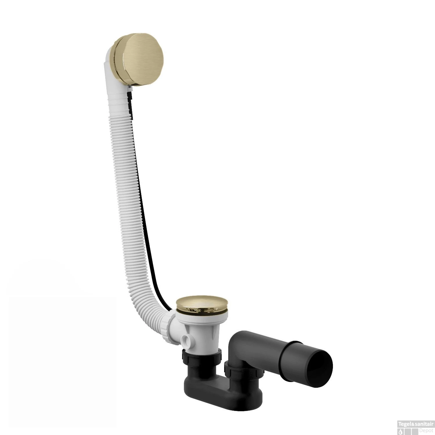 Badoverloop Hotbath Cobber Combinatie Verlengd Geborsteld Messing 3 Badoverloop Hotbath Cobber Combinatie Verlengd Geborsteld Messing