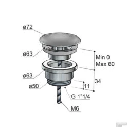 Afvoerplug Hotbath Cobber Always-Open Met Schroef Rond Zwart Chroom -Geberiter Meubels Geschaft p708bk afvoerplug hotbath cobber always open met schroef rond zwart chroom tech