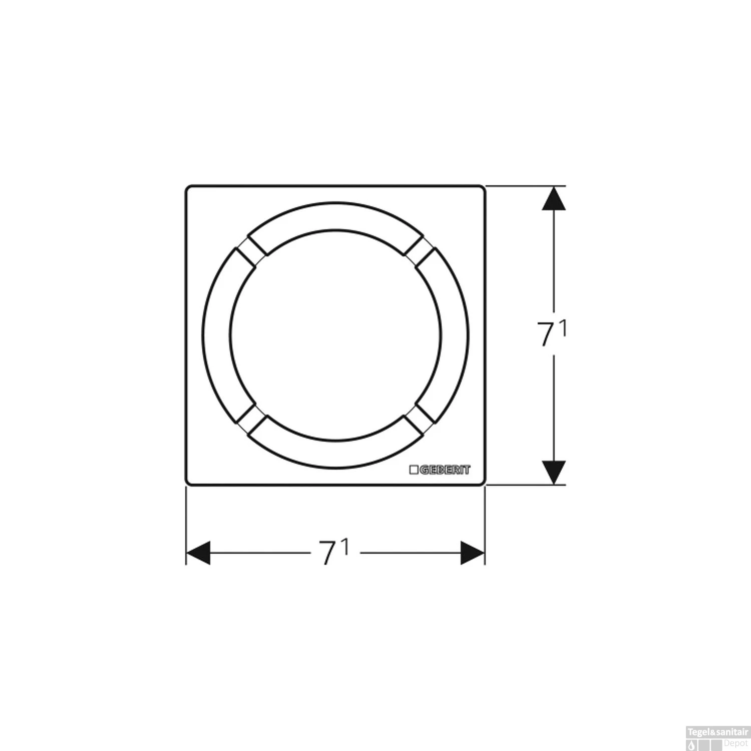 Putrooster Geberit Design Voor Vloerput Douche Rond 8x8cm RVS 4 Putrooster Geberit Design Voor Vloerput Douche Rond 8x8cm RVS - Afbeelding 2