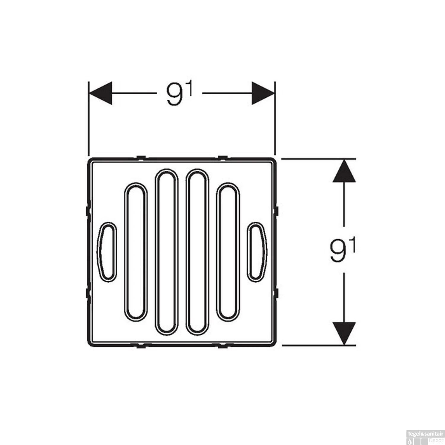 Putrooster Geberit Design Voor Vloerput Douche Vierkant 9.1x9.1 Cm RVS - Afbeelding 2
