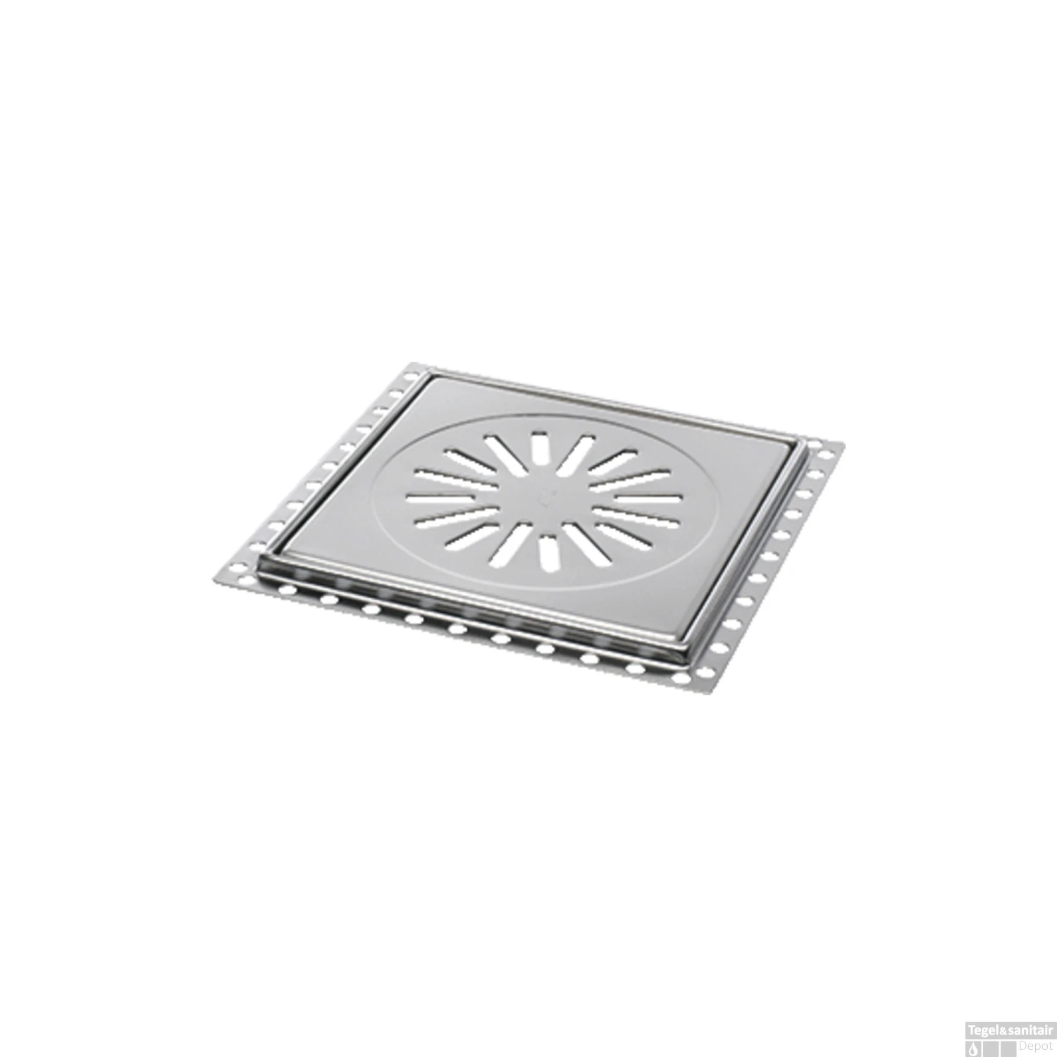 Renovatievloerput Rooster Aquaberg RP20 Met 1 Aansluiting 20x20x0.9 Cm RVS 4 Renovatievloerput Rooster Aquaberg RP20 Met 1 Aansluiting 20x20x0.9 Cm RVS - Afbeelding 2