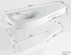 MONDIAZ RIVA 120cm Badmeubel Onderkast / Planchet Kleur Linen Met 1 Lade. Wastafel DULCET Links 1 Kraangat Kleur Dark_Grey. -Geberiter Meubels Geschaft riva 120cm left 13188763193842