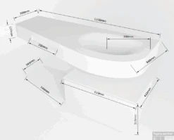 MONDIAZ RIVA 120cm Badmeubel Onderkast / Planchet Kleur Jeans Met 1 Lade. Wastafel DULCET Rechts 1 Kraangat Kleur Linen. -Geberiter Meubels Geschaft riva 120cm right 13188763193894