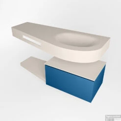 MONDIAZ RIVA 120cm Badmeubel Onderkast / Planchet Kleur Jeans Met 1 Lade. Wastafel DULCET Rechts 1 Kraangat Kleur Linen. -Geberiter Meubels Geschaft riva onderkast jeans planchet dulcet linen google 1 0009