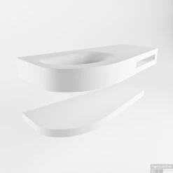 MONDIAZ RIVA 100cm Wastafel Met Planchet Kleur Talc. Wastafel DULCET Links 1 Kraangaten Kleur Talc. -Geberiter Meubels Geschaft riva planchet talc dulcet talc google 1 0004