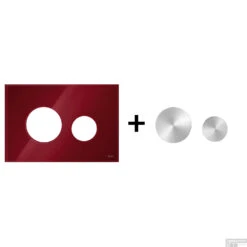 Drukplaat Front En Toetsen TECE Loop Voor WC-Bediening Glas Robijnrood -Geberiter Meubels Geschaft robijnrood geborsteldrvs