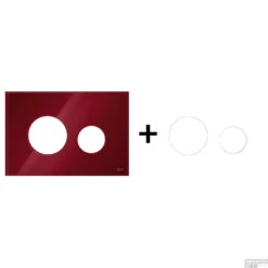 Drukplaat Front En Toetsen TECE Loop Voor WC-Bediening Glas Robijnrood -Geberiter Meubels Geschaft robijnrood wit