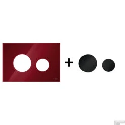 Drukplaat Front En Toetsen TECE Loop Voor WC-Bediening Glas Robijnrood -Geberiter Meubels Geschaft robijnrood zwart