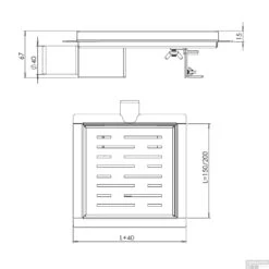 RVS Doucheput 20x20cm. Met Flens / 3de Generatie -Geberiter Meubels Geschaft rvs doucheput 20x20cm. met flens 3de generatie 33.4211 tech