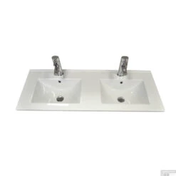 Badkamermeubelset Sanicare Q1 3 Soft Close Lades Met Spiegel Antraciet 121x46 Cm -Geberiter Meubels Geschaft sanicare q1 serie wastafel detail 7