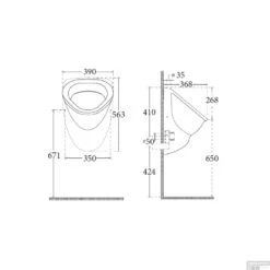 Sanicare Saniwell Urinoir Met Sifon (Boveninlaat / Achterafvoer) Wit -Geberiter Meubels Geschaft sanicare saniwell urinoir met sifon wit sk2670 dl tech