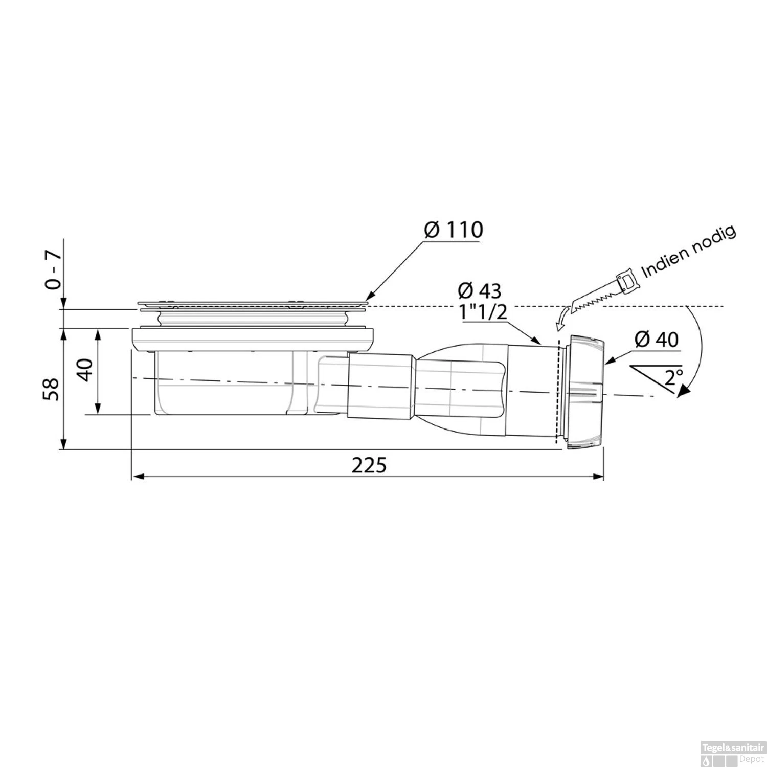 Sifon Sanitop Wirquin Extra Ondiep 4 Sifon Sanitop Wirquin Extra Ondiep - Afbeelding 2