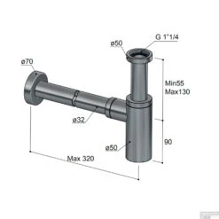 Sifon Hotbath Archie Rond Geborsteld Gunmetal PVD -Geberiter Meubels Geschaft sifon hotbath archie rond tech 2