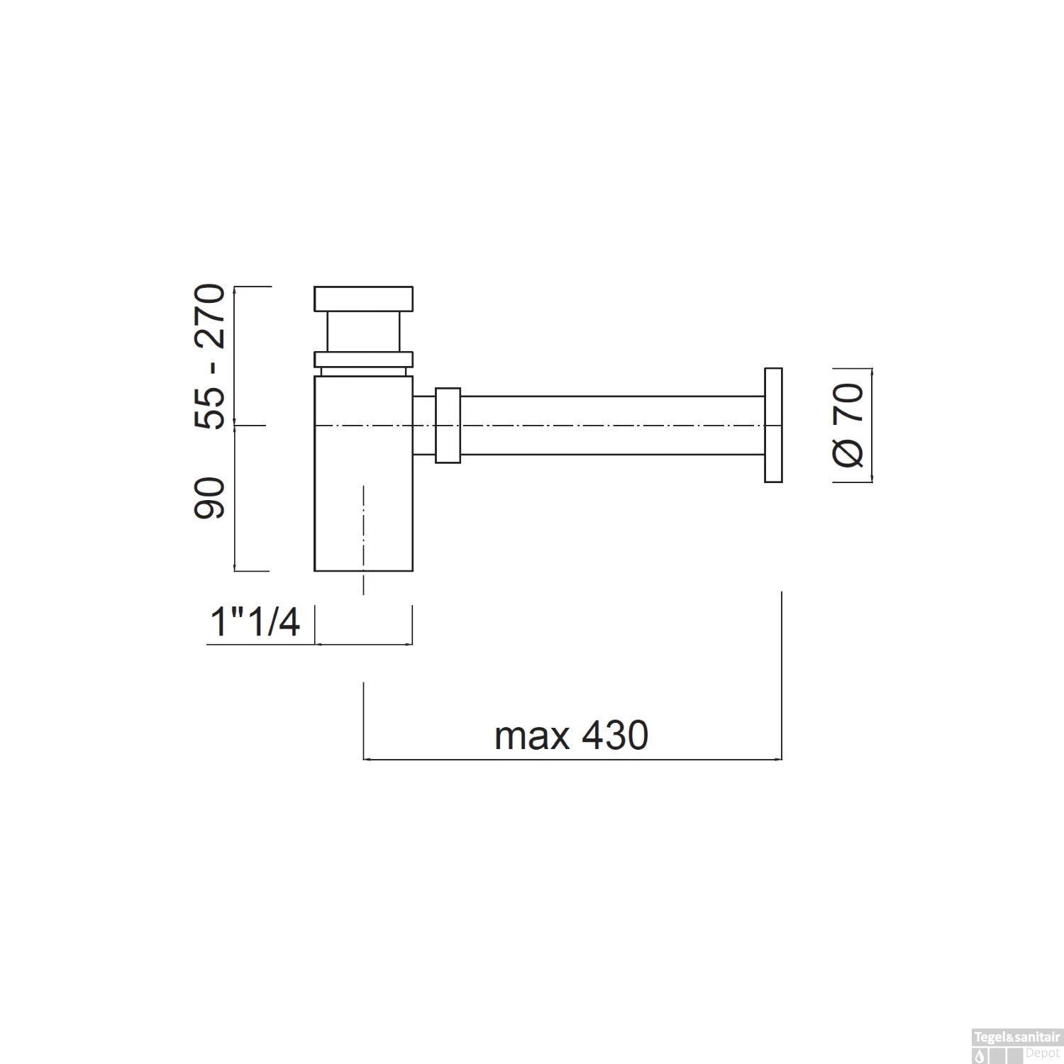 Sifon Sanimex Giulini 5/4 Mat Wit 4 Sifon Sanimex Giulini 5/4 Mat Wit - Afbeelding 2