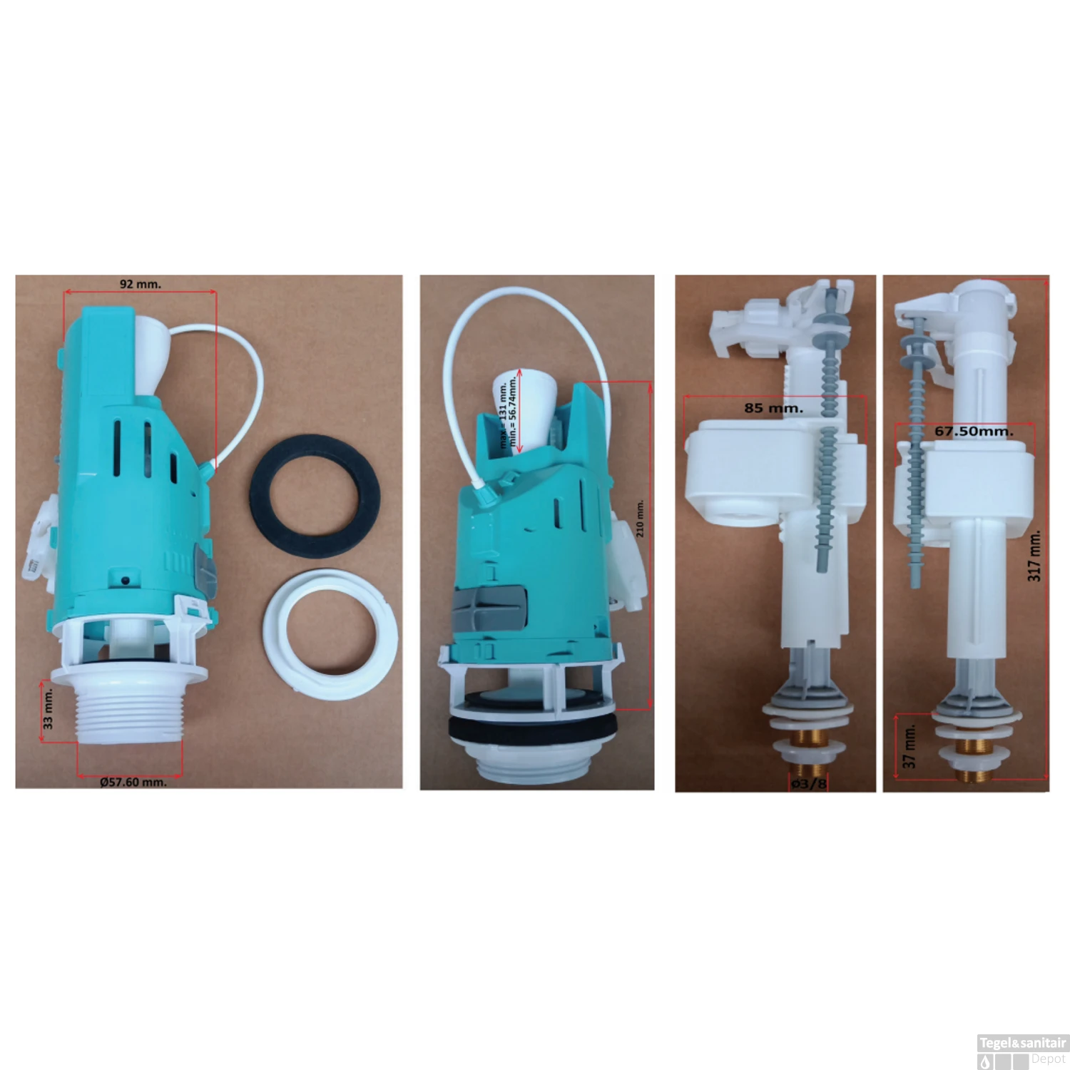 Spoelmechanisme Boss & Wessing Dual Flush Met Kabel 4 Spoelmechanisme Boss & Wessing Dual Flush Met Kabel - Afbeelding 2