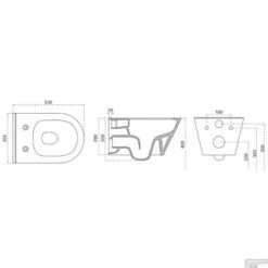 Wandcloset Wiesbaden Stereo Rimless Met Flatline Toiletzitting Glans Wit -Geberiter Meubels Geschaft stereo wandcloset tech 1