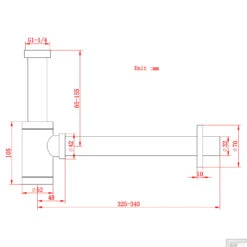 Sifon BWS Exclusive 304 RVS -Geberiter Meubels Geschaft stk21877 tech