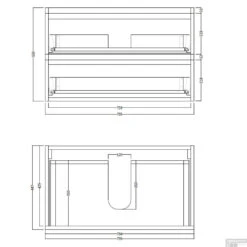 ACTIE BWS Badmeubel Paris | 80cm | Compleet Geleverd Canyon Oak (1 Kraangat) -Geberiter Meubels Geschaft technische tekening 80 cm 7