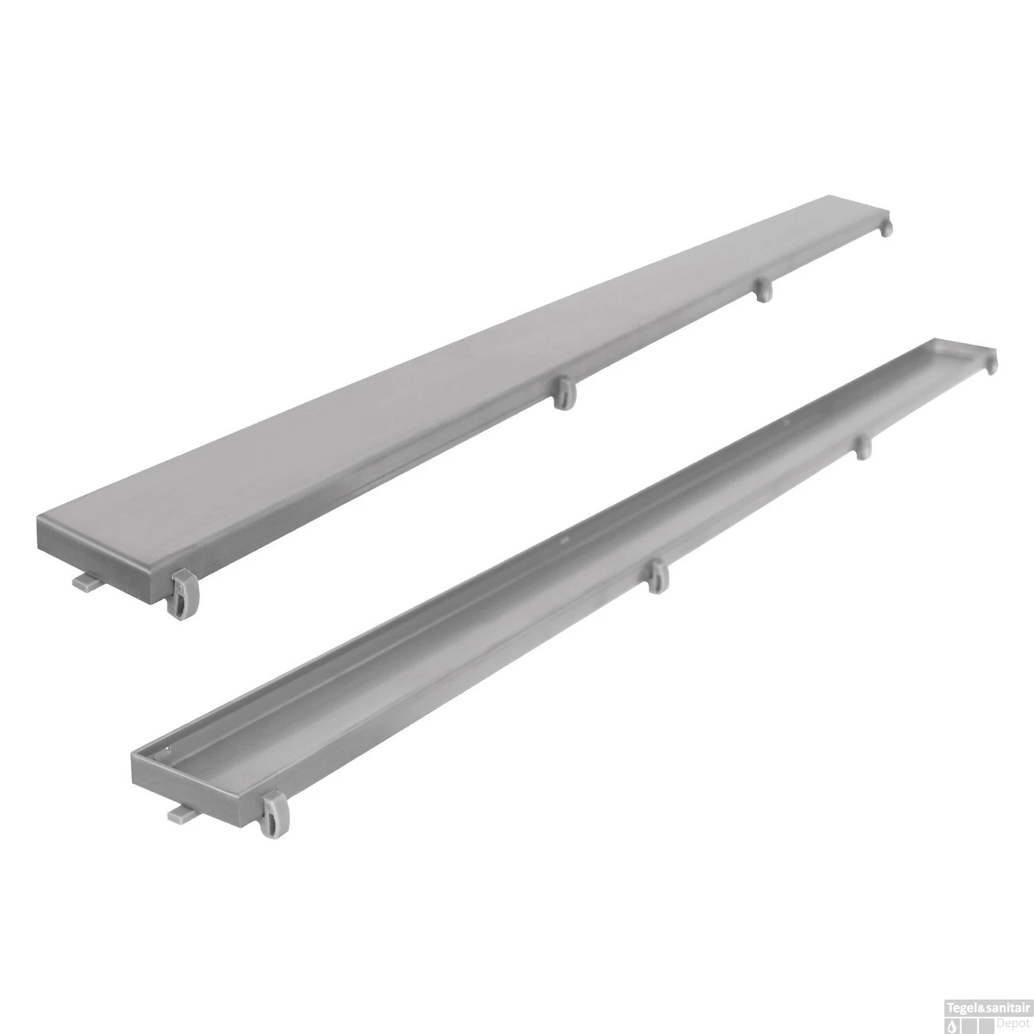 Tegelrooster Differnz T.b.v. Douchegoot 90 Cm Geborsteld RVS