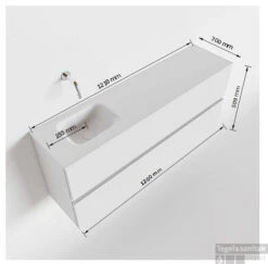 MONDIAZ ADA 120cm Toiletmeubel Army. LEX Wastafel Urban Links Zonder Kraangat -Geberiter Meubels Geschaft tekening ada 120cm links 2557512589406 1