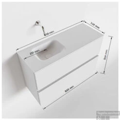 MONDIAZ ADA 80cm Toiletmeubel Fire. LEX Wastafel Urban Links Zonder Kraangat -Geberiter Meubels Geschaft tekening ada 80cm links 2557512589132