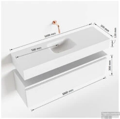 MONDIAZ ANDOR 100cm Toiletmeubel Smoke. LEX 100cm Wastafel Urban Midden 1 Kraangat -Geberiter Meubels Geschaft tekening andor 100cm midden 3182512631720 1