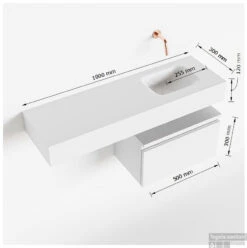 MONDIAZ ANDOR 50cm Toiletmeubel Smoke. LEX 100cm Wastafel Talc Rechts 1 Kraangat 11 MONDIAZ ANDOR 50cm Toiletmeubel Smoke. LEX 100cm Wastafel Talc Rechts 1 Kraangat -Geberiter Meubels Geschaft tekening andor 100cm rechts 50cm onderkast 3182512631640