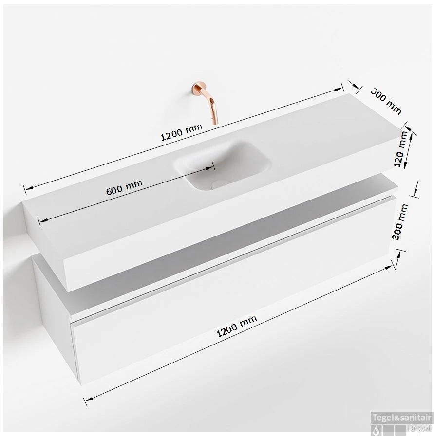 MONDIAZ ANDOR 120cm Toiletmeubel Light Brown Grey. LEX 120cm Wastafel Talc Midden Geen Kraangat 6 MONDIAZ ANDOR 120cm Toiletmeubel Light Brown Grey. LEX 120cm Wastafel Talc Midden Geen Kraangat - Afbeelding 4