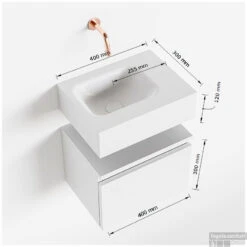 MONDIAZ ANDOR 40cm Toiletmeubel Fire. LEX 40cm Wastafel Urban Links Geen Kraangat -Geberiter Meubels Geschaft tekening andor 40cm links 3182512628454 1