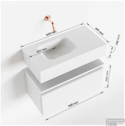 MONDIAZ ANDOR 60cm Toiletmeubel Smoke. LEX 60cm Wastafel Urban Links 1 Kraangat 11 MONDIAZ ANDOR 60cm Toiletmeubel Smoke. LEX 60cm Wastafel Urban Links 1 Kraangat -Geberiter Meubels Geschaft tekening andor 60cm links 3182512628633