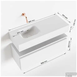 MONDIAZ ANDOR 80cm Toiletmeubel Smoke. LEX 80cm Wastafel Urban Links 1 Kraangat -Geberiter Meubels Geschaft tekening andor 80cm links 3182512631451