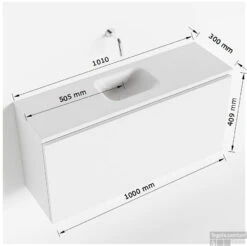 MONDIAZ OLAN 100cm Toiletmeubel Army. LEX Wastafel Urban Midden Geen Kraangat -Geberiter Meubels Geschaft tekening olan 100 cm midden 3182512619652 2
