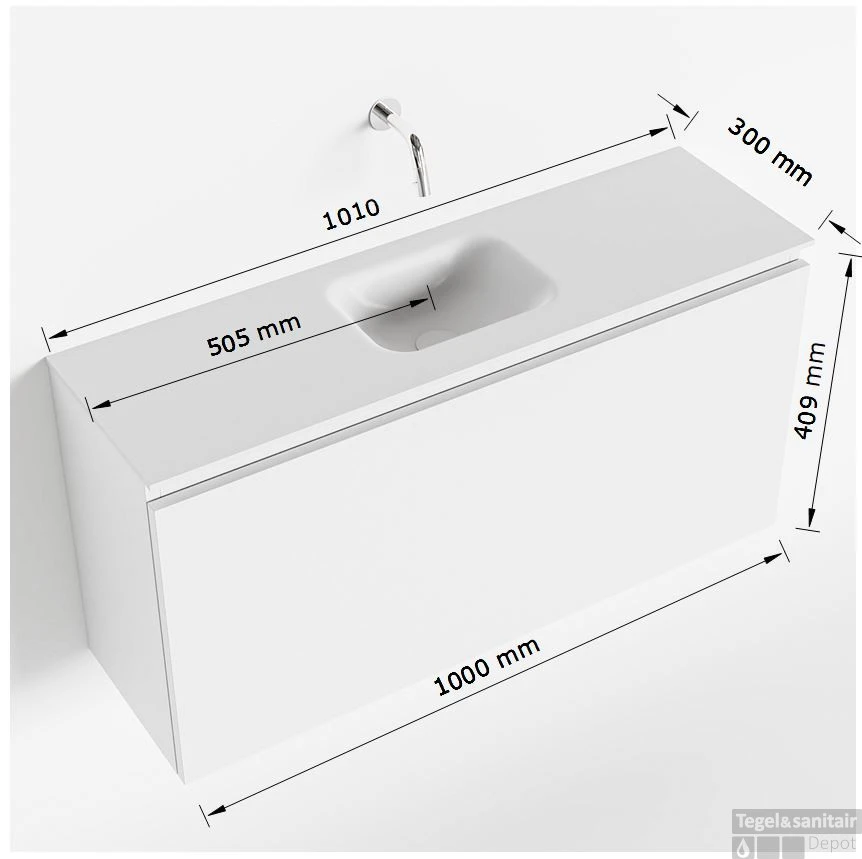 MONDIAZ OLAN 100cm Toiletmeubel Linen. LEX Wastafel Talc Midden 1 Kraangat 7 MONDIAZ OLAN 100cm Toiletmeubel Linen. LEX Wastafel Talc Midden 1 Kraangat - Afbeelding 5