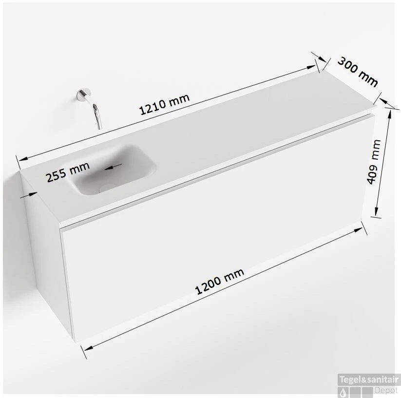 MONDIAZ OLAN 120cm Toiletmeubel Light Brown Grey. LEX Wastafel Urban Links 1 Kraangat 7 MONDIAZ OLAN 120cm Toiletmeubel Light Brown Grey. LEX Wastafel Urban Links 1 Kraangat - Afbeelding 5