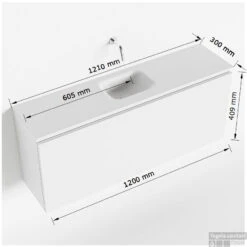 MONDIAZ OLAN 120cm Toiletmeubel Cale. LEX Wastafel Talc Midden 1 Kraangat -Geberiter Meubels Geschaft tekening olan 120 cm midden 3182512619826