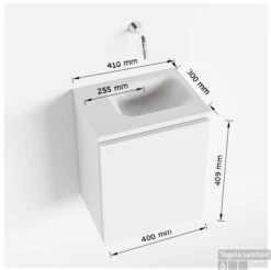 MONDIAZ OLAN 40cm Toiletmeubel Light Brown Grey. LEX Wastafel Talc Rechts Geen Kraangat -Geberiter Meubels Geschaft tekening olan 40 cm rechts 3182512619323 2