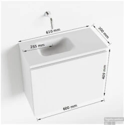 MONDIAZ OLAN 60cm Toiletmeubel Linen. LEX Wastafel Urban Links 1 Kraangat -Geberiter Meubels Geschaft tekening olan 60 cm links 3182512619474 1