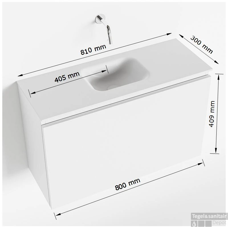 MONDIAZ OLAN 80cm Toiletmeubel Cale. LEX Wastafel Urban Midden Geen Kraangat 7 MONDIAZ OLAN 80cm Toiletmeubel Cale. LEX Wastafel Urban Midden Geen Kraangat - Afbeelding 5