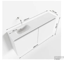 MONDIAZ TURE 100cm Toiletmeubel Urban. EDEN Wastafel Talc Links Geen Kraangat -Geberiter Meubels Geschaft tekening ture 100 cm links 3182512613814