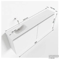 MONDIAZ TURE 120cm Toiletmeubel Army. EDEN Wastafel Talc Links Geen Kraangat -Geberiter Meubels Geschaft tekening ture 120 cm links 3182512613837