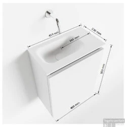 MONDIAZ TURE 40cm Toiletmeubel Smoke. EDEN Wastafel Urban Links Geen Kraangat -Geberiter Meubels Geschaft tekening ture 40 cm links 3182512613280