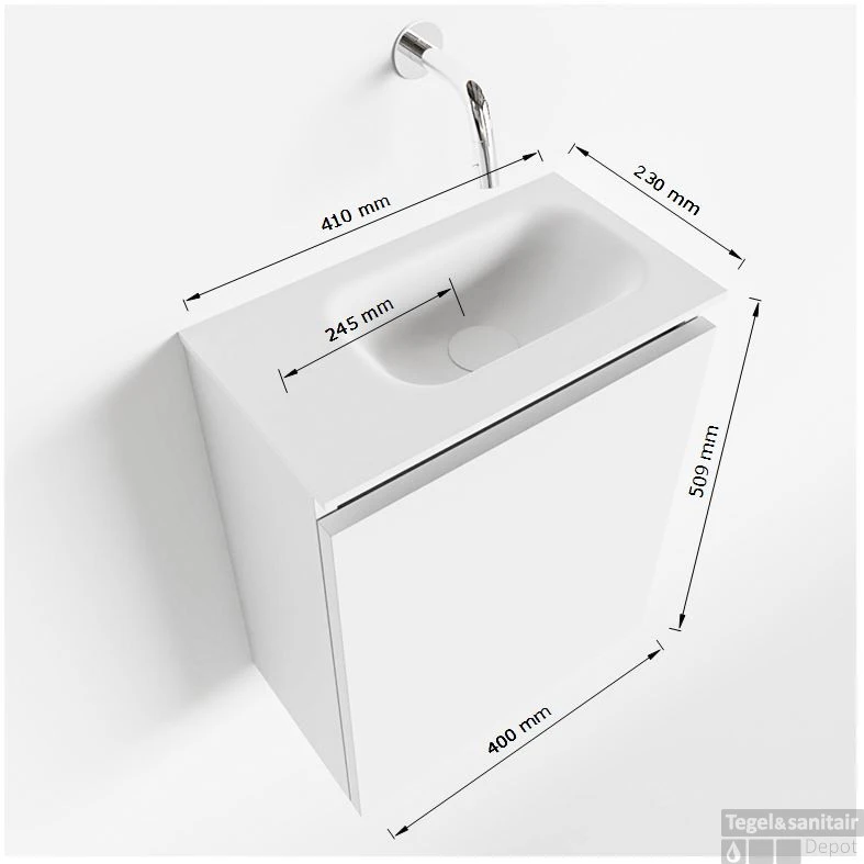 MONDIAZ TURE 40cm Toiletmeubel Dark Brown. EDEN Wastafel Urban Rechts 1 Kraangat 7 MONDIAZ TURE 40cm Toiletmeubel Dark Brown. EDEN Wastafel Urban Rechts 1 Kraangat - Afbeelding 5