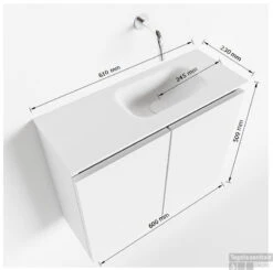 MONDIAZ TURE 60cm Toiletmeubel Dark Grey. EDEN Wastafel Urban Rechts 1 Kraangat -Geberiter Meubels Geschaft tekening ture 60 cm rechts 3182512613508 2