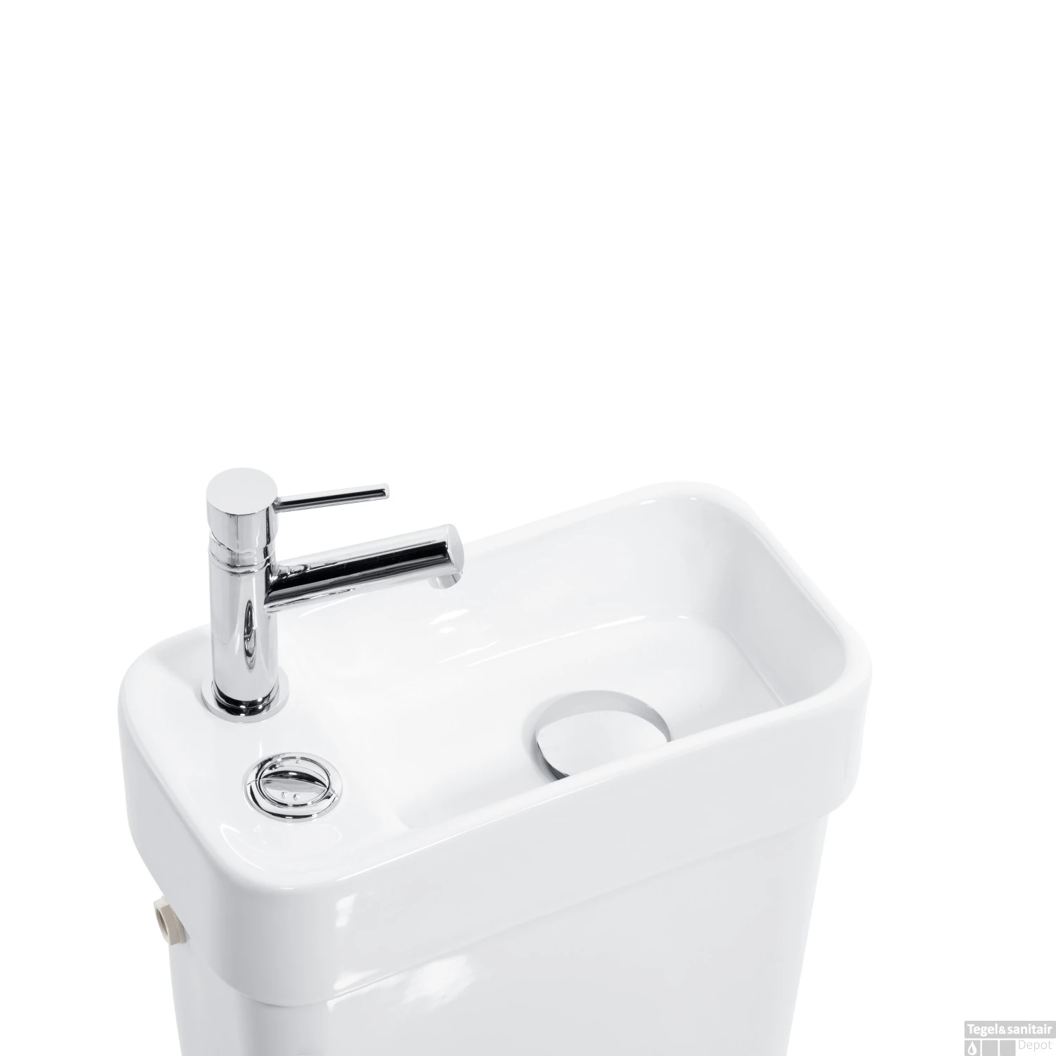 ALLIBERT Toilet Met Ingebouwde Fontein Keramiek Wit (inclusief Kraan En Afvoer) - Afbeelding 2